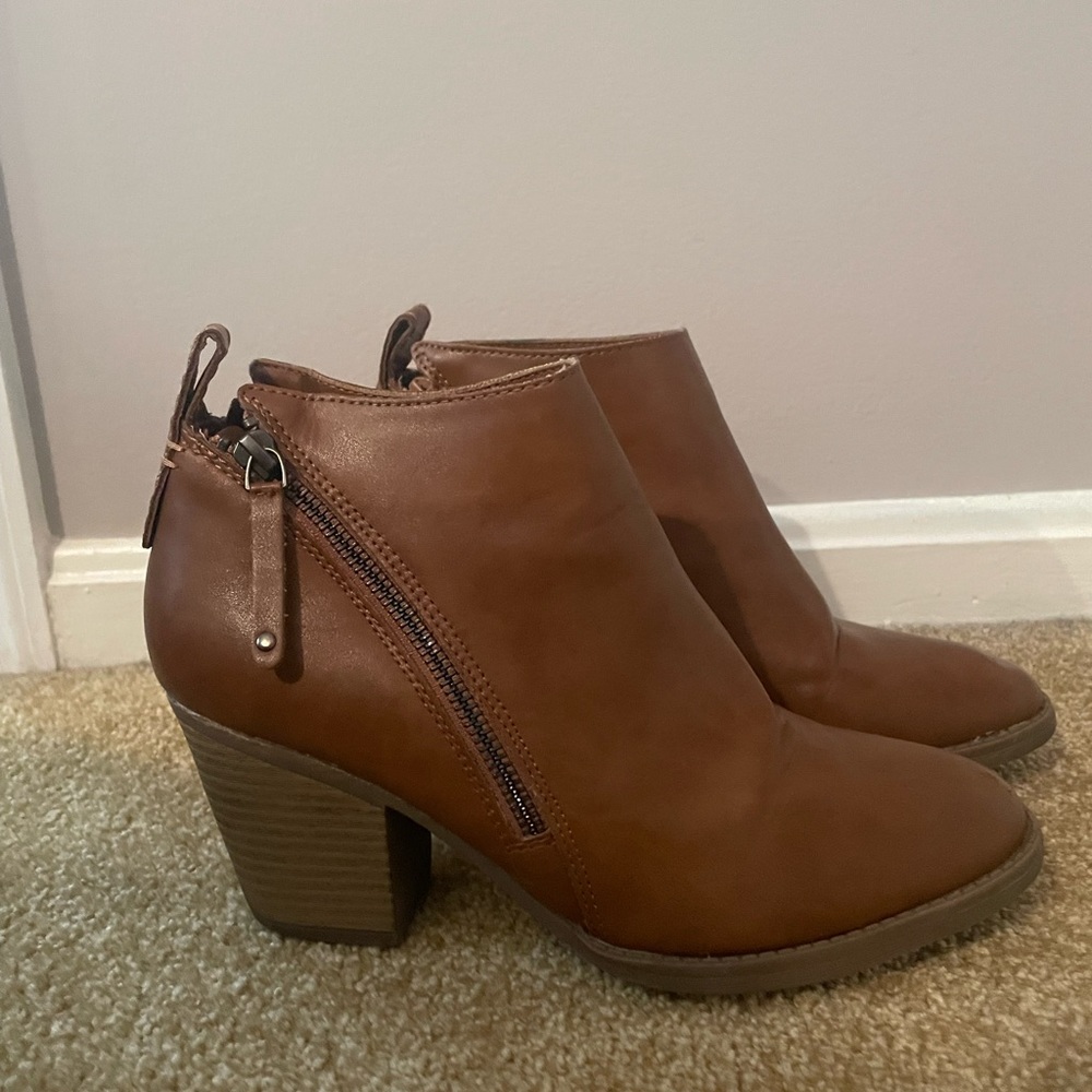 Brown Leather Booties